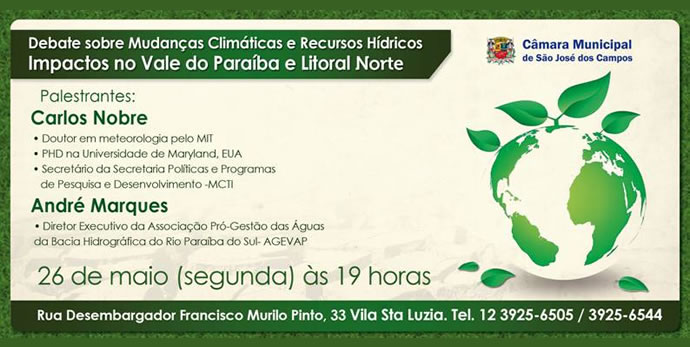 Debate sobre Mudanças Climáticas e Recursos Hídricos no Vale do Paraíba e Litoral Norte