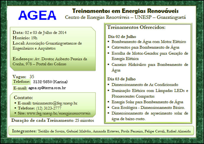 Treinamento em Energias Renováveis